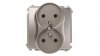 Simon Basic Gniazdo podwójne z/u 16A IP20 stal inox BMGZ2M.01/21